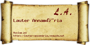 Lauter Annamária névjegykártya